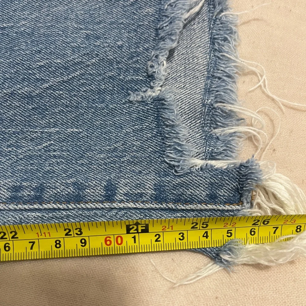 Madewell Womens Jeans Size 27 Blue Classic Straight Distressed Denim Bottoms - Picture 9 of 12